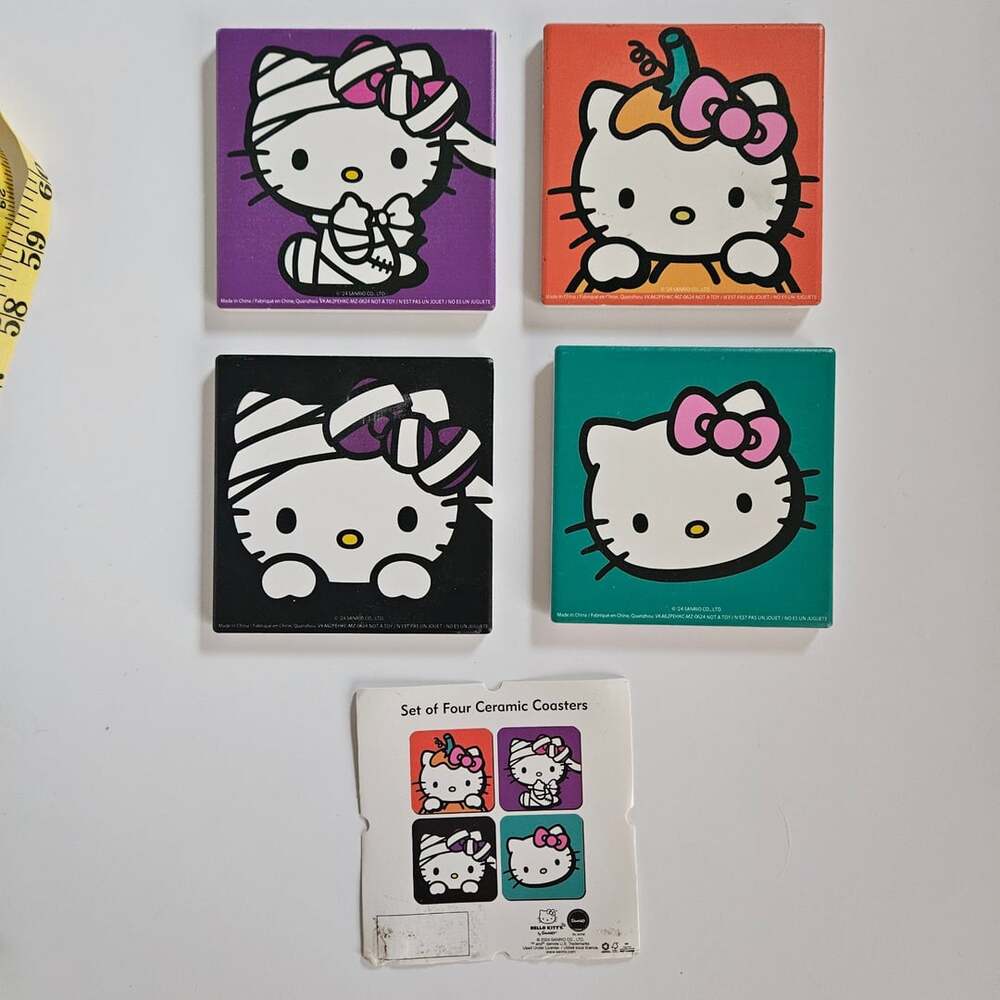 Hello Kitty Halloween Ceramic Coasters Set Of Four Sanrio